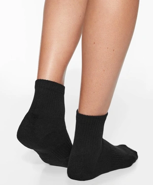 BLACK|2208/490 - OYSHO 3 пары коротких спортивных носков из смесового хлопка