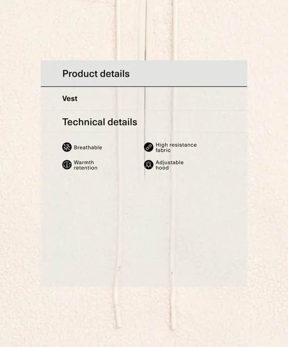 Жилет из искусственной овчины с капюшоном