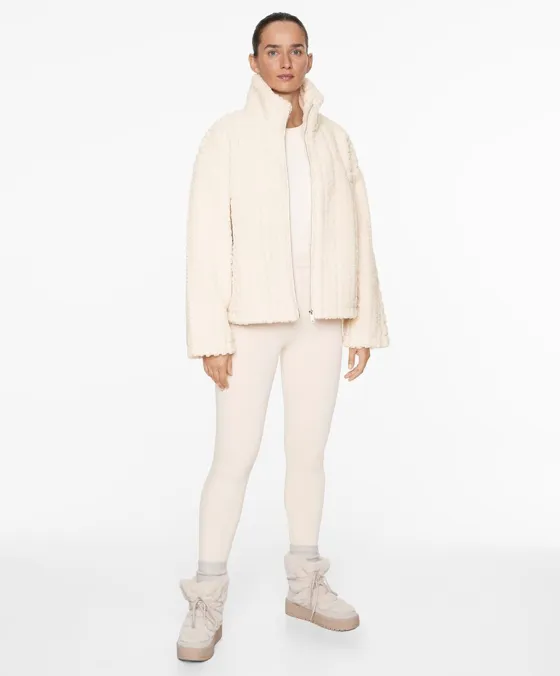 Куртка из искусственной овчины с узором «косы»