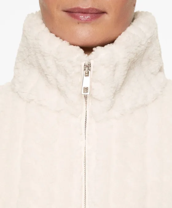 Куртка из искусственной овчины с узором «косы»