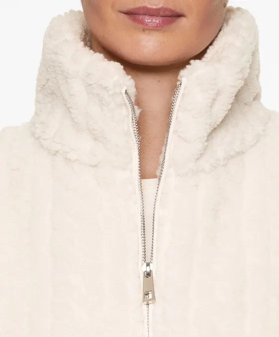 Куртка из искусственной овчины с узором «косы»