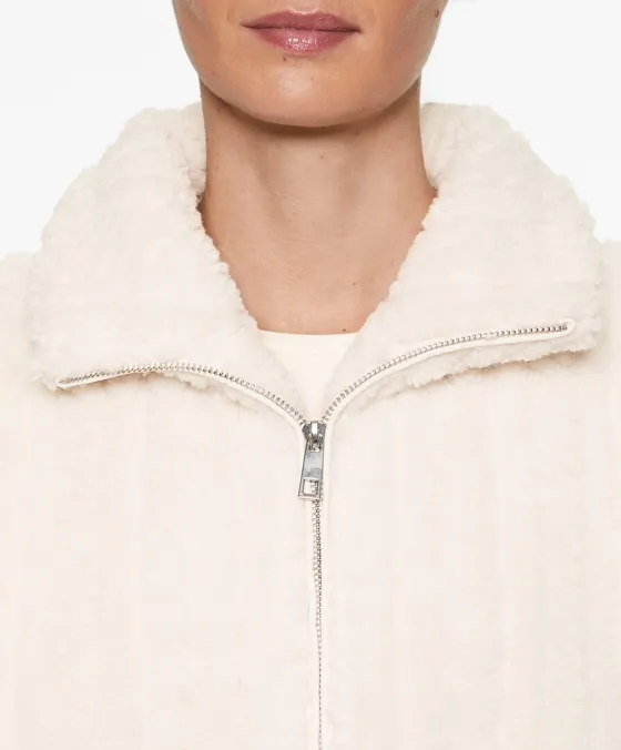 Куртка из искусственной овчины с узором «косы»