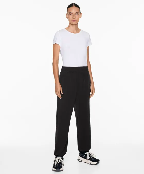 Брюки-джоггеры из ткани с модалом