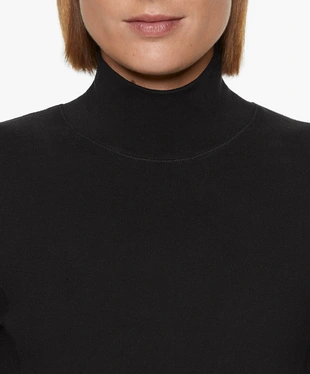 BLACK|0215/649 - OYSHO Лонгслив BASE LAYERS из флиса с высоким воротником