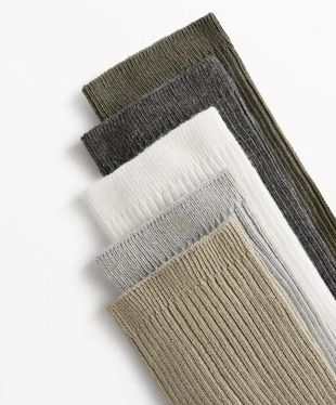 WASHED KHAKI|0475/483 - OYSHO 5 пар классических носков из смесового хлопка