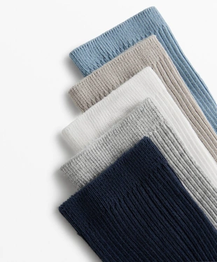 DUSTY-BLUE|0463/483 - OYSHO 5 пар классических носков из смесового хлопка