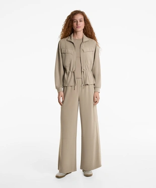 KHAKI-GREY|1745/791 - OYSHO Брюки карго из мягкой на ощупь ткани с модалом