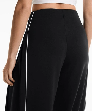 CONTRAST PLEATED TROUSERS WITH SOFT-TOUCH MODAL- Заказать в России