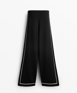 CONTRAST PLEATED TROUSERS WITH SOFT-TOUCH MODAL- Заказать в России