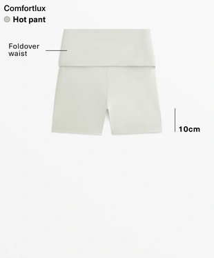 PALE AQUA GREEN|3236/226 - OYSHO Облегающие шорты COMFORTLUX с отворотом на талии, длина 10 см