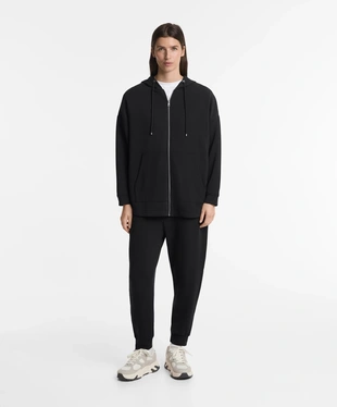 BLACK|4766/791 - OYSHO Удлиненная куртка из мягкой ткани с модалом
