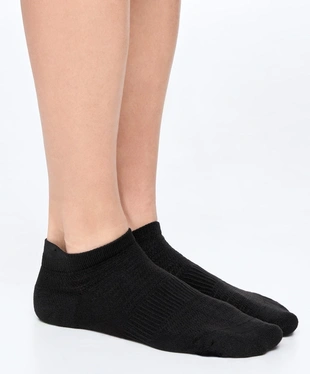 BLACK|2870/490 - OYSHO 3 пары спортивных носков-сникеров с язычком из смесового хлопка