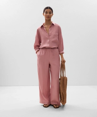 WASHED ROSE|0326/766 - OYSHO Прямые брюки из 100%-го льна