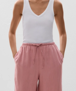 Прямые брюки из 100%-го льна- Заказать в России