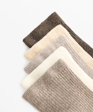 SAND MELANGE|2900/482 - OYSHO 5 пар коротких носков из ткани с хлопком