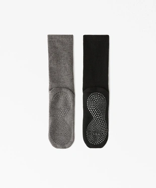 BLACK|2316/490 - OYSHO 2 пары классических носков из смесового хлопка для йоги и пилатеса