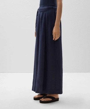 100% LINEN TIE WIDE-LEG TROUSERS- Заказать в России