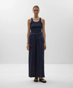 100% LINEN TIE WIDE-LEG TROUSERS- Заказать в России