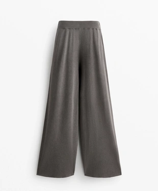 WASHED KNIT STRAIGHT-LEG TROUSERS- Заказать в России