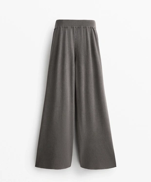 WASHED KNIT STRAIGHT-LEG TROUSERS- Заказать в России