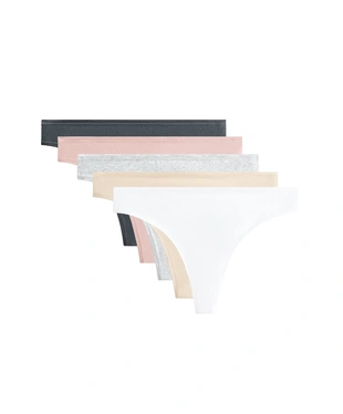 5 COTTON BLEND THONGS- Заказать в России