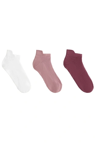 3 PAIRS OF POLYAMIDE BLEND SNEAKER SOCKS WITH HEEL TAB- Заказать в России