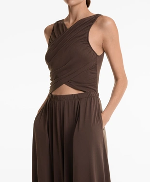 FLOATY CROSSOVER JUMPSUIT WITH MODAL- Заказать в России