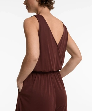 FLOATY CROSSOVER BACK MIDI JUMPSUIT WITH MODAL- Заказать в России