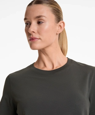COTTON BLEND SHORT-SLEEVED T-SHIRT- Заказать в России