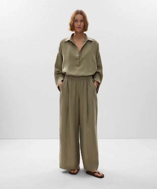 OVERSIZE SHIRT IN 100% LINEN- Заказать в России