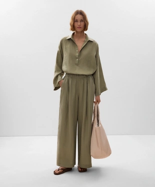 OVERSIZE SHIRT IN 100% LINEN- Заказать в России