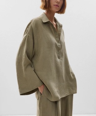 OVERSIZE SHIRT IN 100% LINEN- Заказать в России