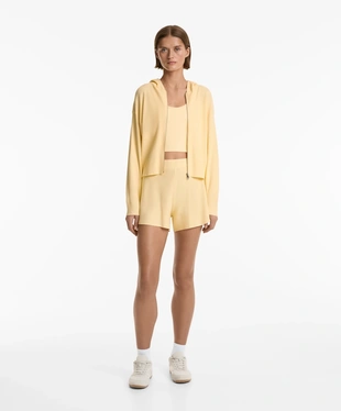 HOODED RIB-KNIT JACKET- Заказать в России