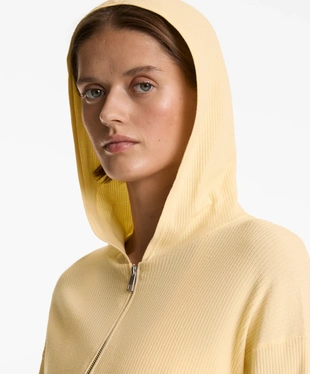 HOODED RIB-KNIT JACKET- Заказать в России
