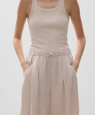 100% LINEN BALLOON TROUSERS- Заказать в России