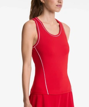 SLEEVELESS PIPING T-SHIRT- Заказать в России
