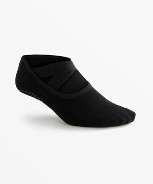2 PAIRS OF COTTON BLEND YOGA AND PILATES SOCKS WITH CROSSOVER STRAPS- Заказать в России