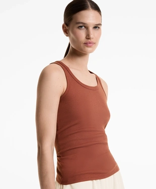 SLEEVELESS RIB TOP WITH COTTON AND MODAL- Заказать в России
