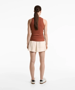 SLEEVELESS RIB TOP WITH COTTON AND MODAL- Заказать в России