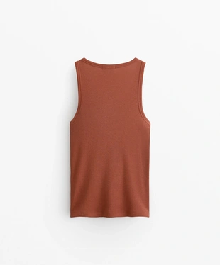 SLEEVELESS RIB TOP WITH COTTON AND MODAL- Заказать в России