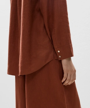 100% LINEN LONG-SLEEVED SHIRT- Заказать в России