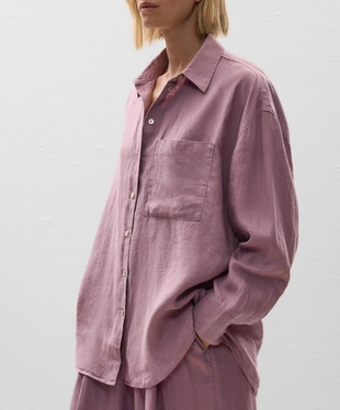 100% LINEN RELAXED SHIRT- Заказать в России