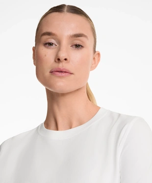 COTTON BLEND SHORT-SLEEVED T-SHIRT- Заказать в России