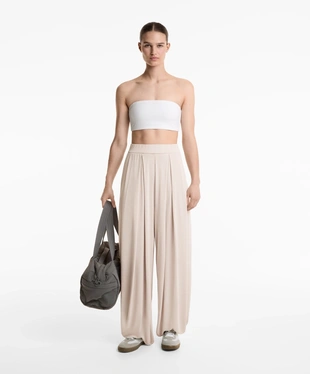 FLOATY MODAL BLEND PUFFED TROUSERS- Заказать в России