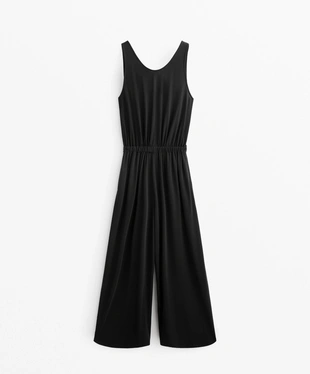 FLOATY CROSSOVER BACK MIDI JUMPSUIT WITH MODAL- Заказать в России