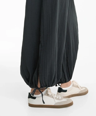 LONG 100% COTTON WIDE LEG BALLOON JUMPSUIT- Заказать в России