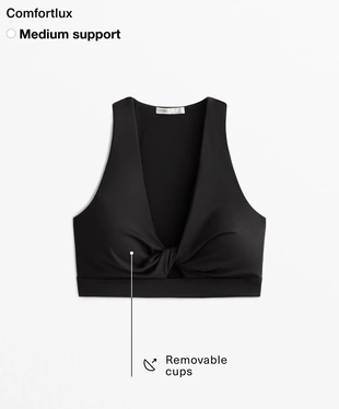 MEDIUM SUPPORT TWIST COMFORTLUX SPORTS BRA WITH CUPS- Заказать в России