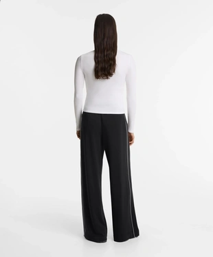 SIDE APPLIQUé WIDE STRAIGHT-LEG TROUSERS WITH MODAL- Заказать в России