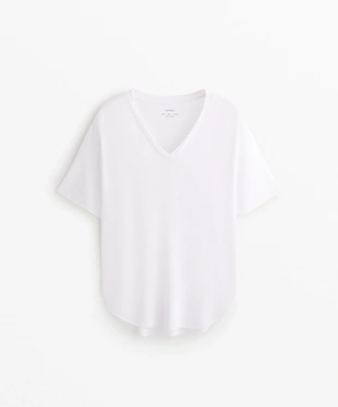 MODAL BLEND V-NECK T-SHIRT- Заказать в России