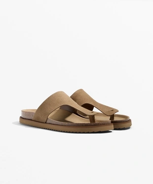 T-CUT SPLIT-LEATHER SANDALS- Заказать в России